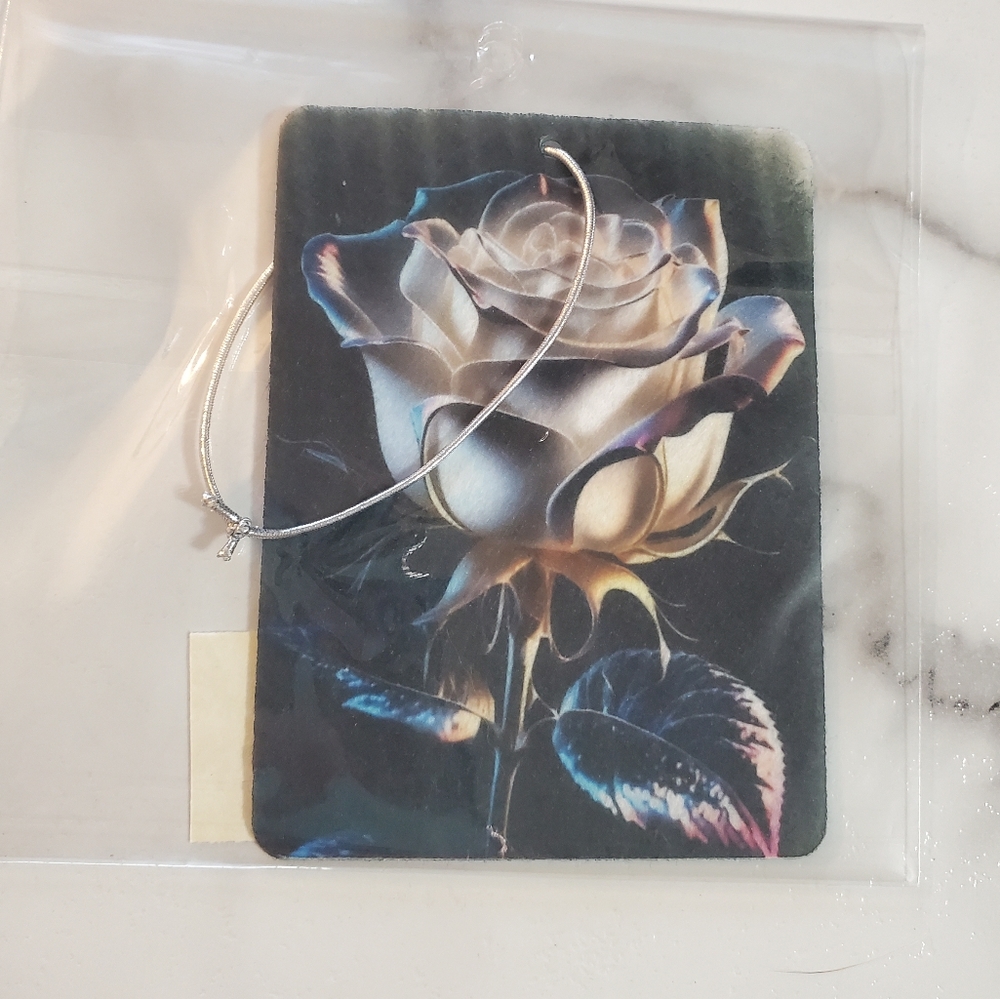 Metallic Rose Car Air Freshener